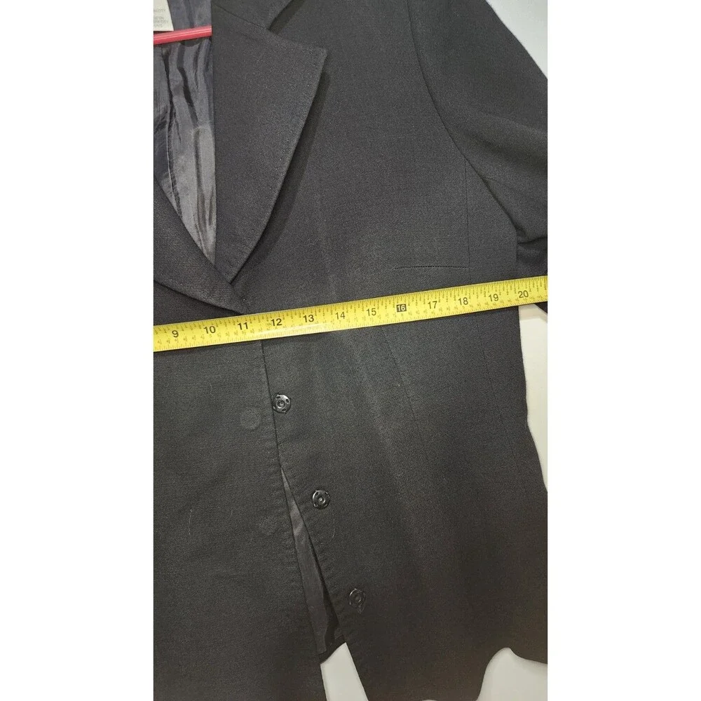 Vtg Neiman Marcus Black Blazer Womens Size 10 Snap Button Split Cuff Sleeves - Picture 5 of 12